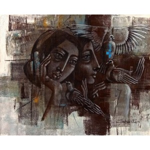 Shaista Momin, Untitled, 24 x 30 Inch, Acrylic on Canvas, Figurative Painting, AC-SHM-021